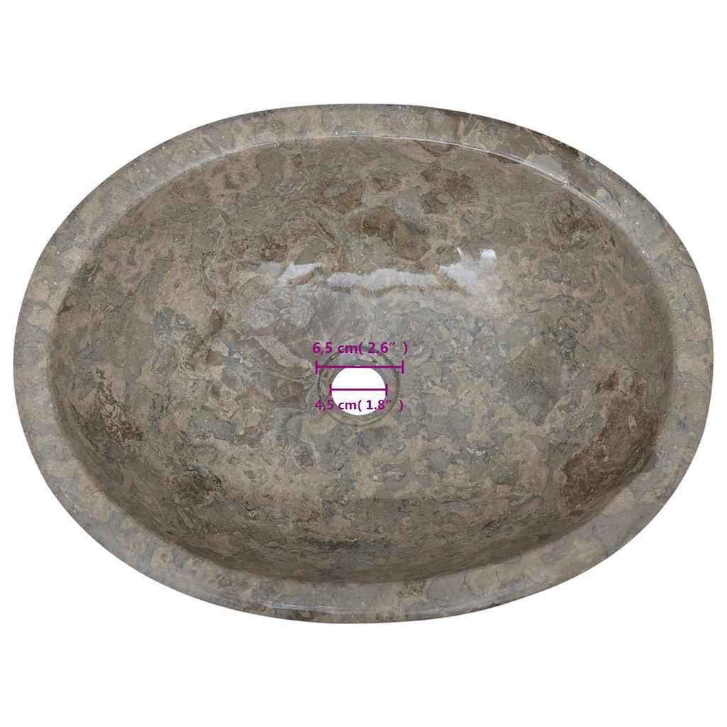 Umivaonik sivi 53 x 40 x 15 cm mramorni