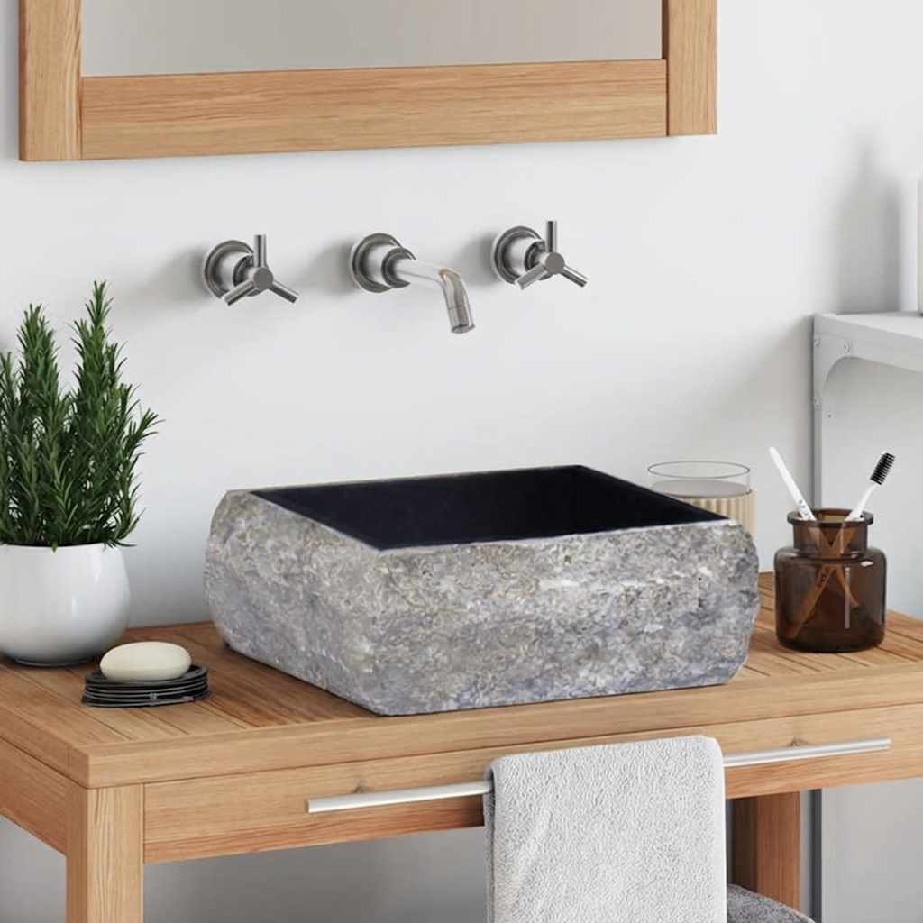 Umivaonik crni 30 x 30 x 13 cm mramorni