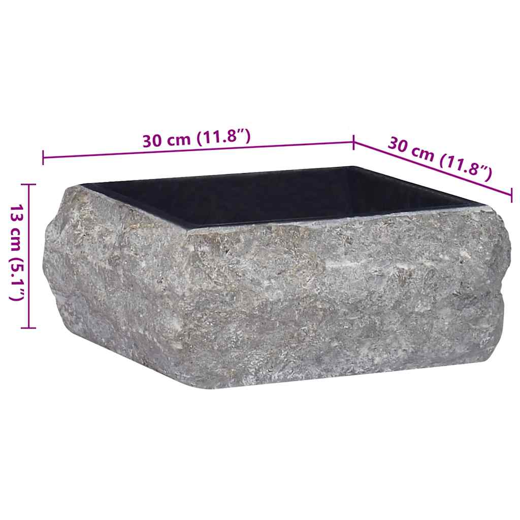 Umivaonik crni 30 x 30 x 13 cm mramorni