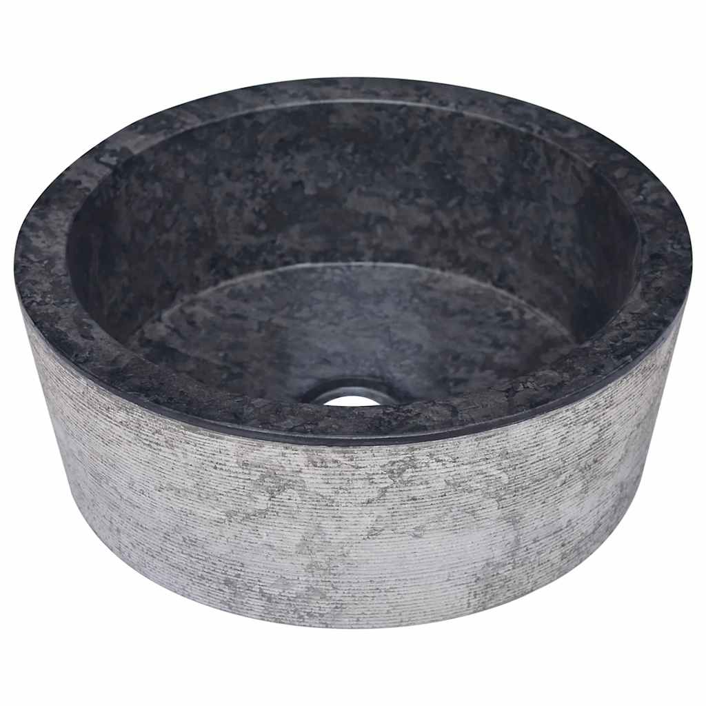 Umivaonik crni Ø 40 x 15 cm mramorni
