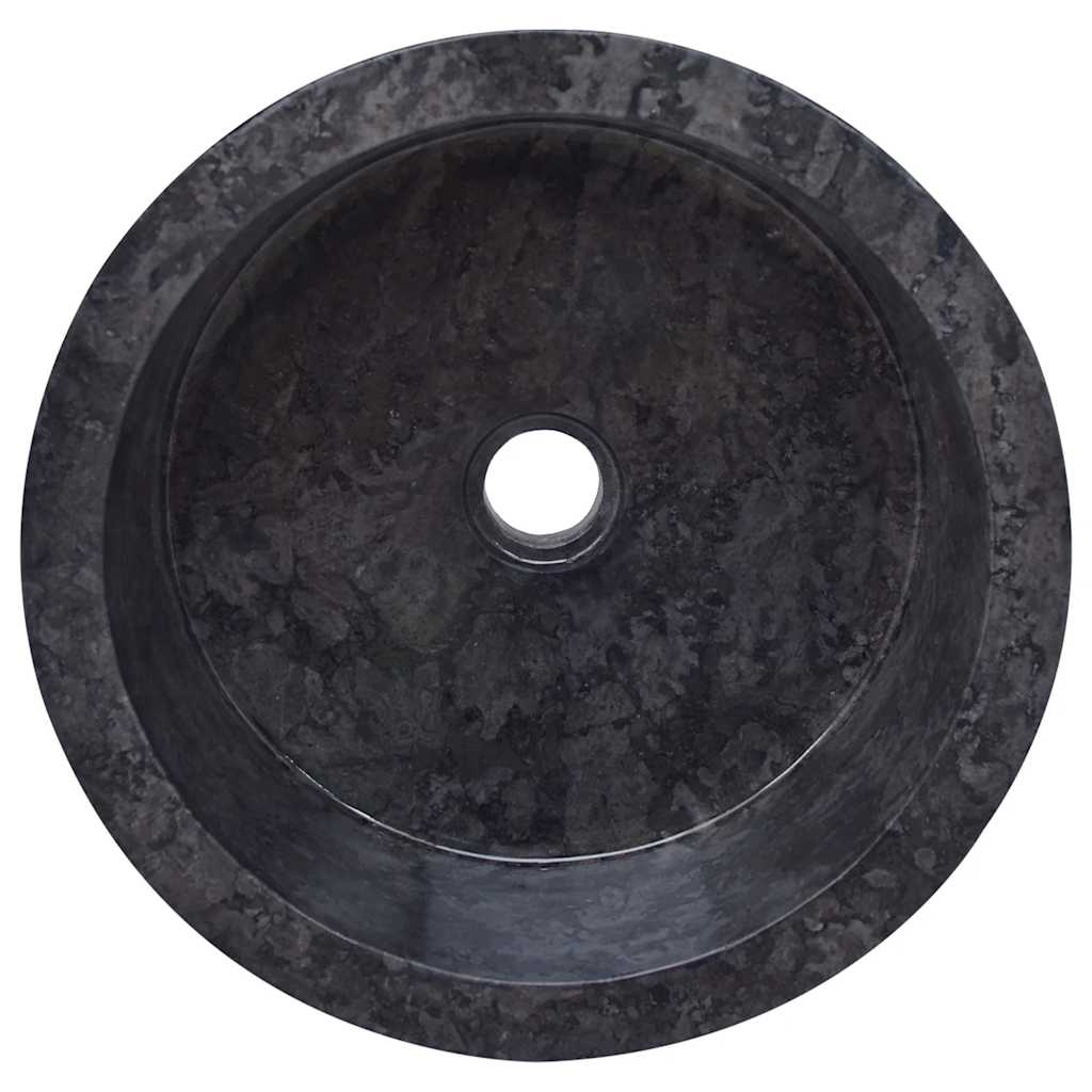 Umivaonik crni Ø 40 x 15 cm mramorni