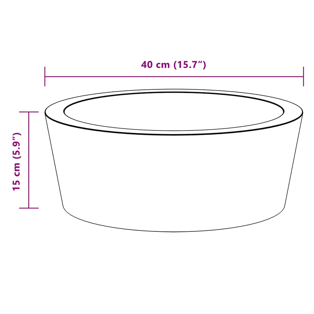 Umivaonik crni Ø 40 x 15 cm mramorni