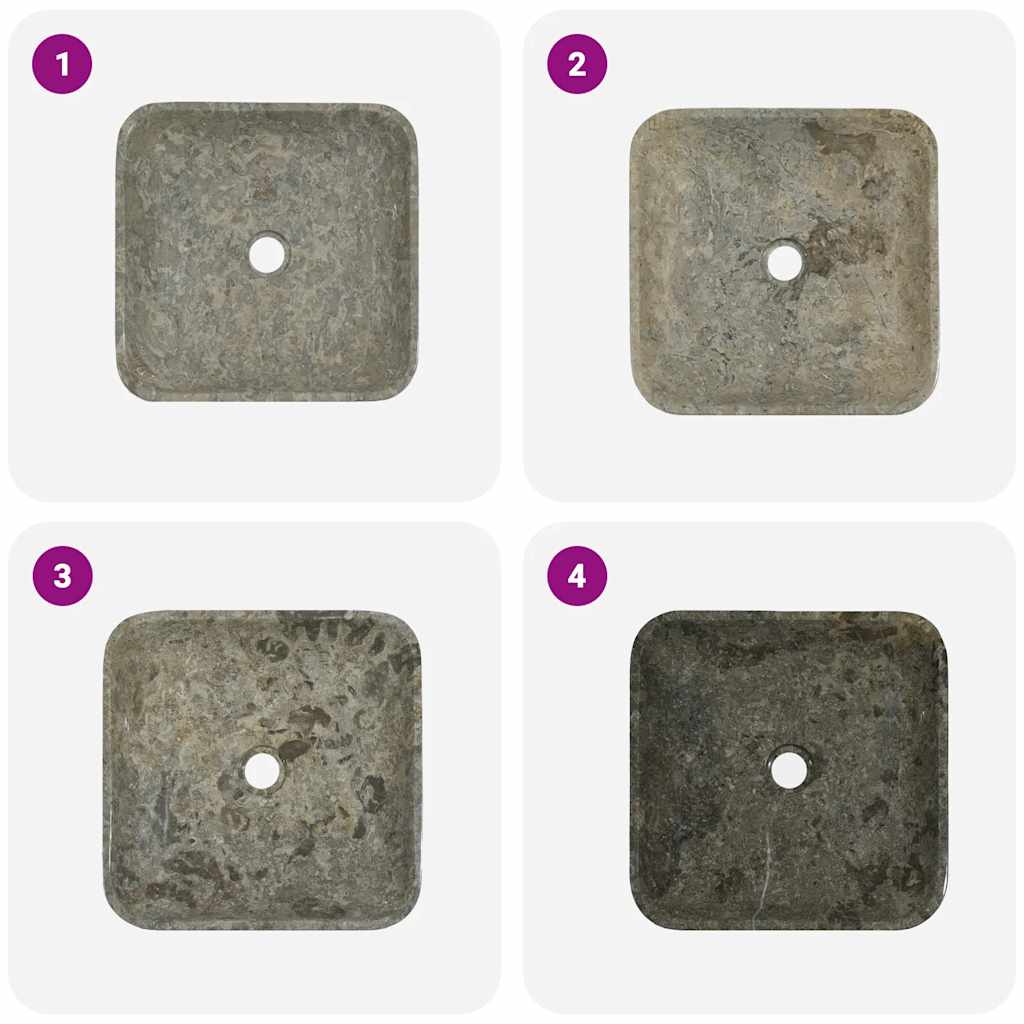 Umivaonik sivi 40 x 40 x 10 cm mramorni