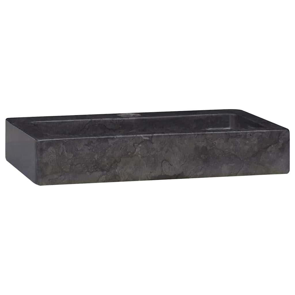 Zidni umivaonik crni 38 x 24 x 6,5 cm mramorni
