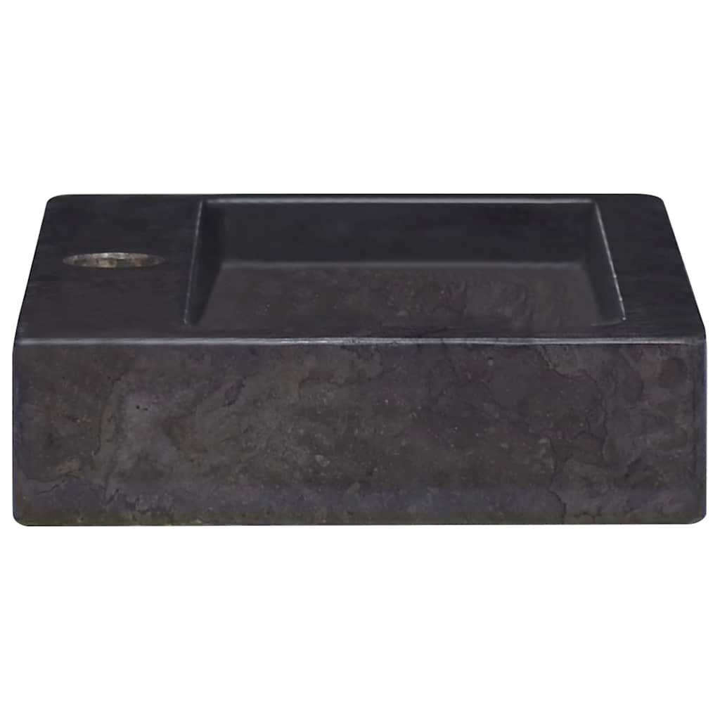 Zidni umivaonik crni 38 x 24 x 6,5 cm mramorni