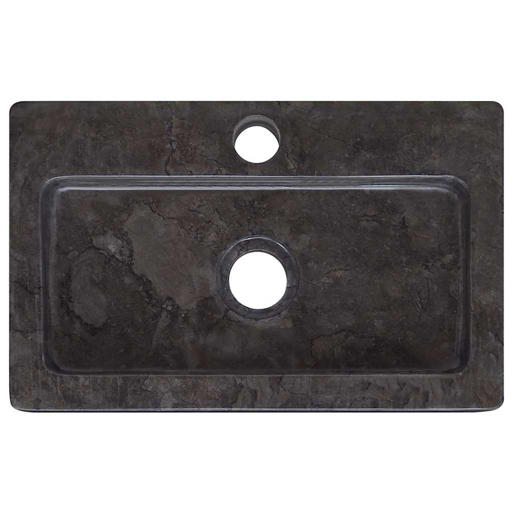Zidni umivaonik crni 38 x 24 x 6,5 cm mramorni