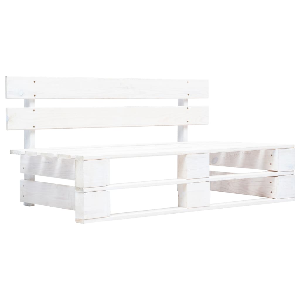 Srednja vrtna sofa od paleta od bijelo impregnirane borovine