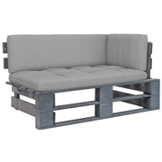 Kutna vrtna sofa od paleta od sivo impregnirane borovine
