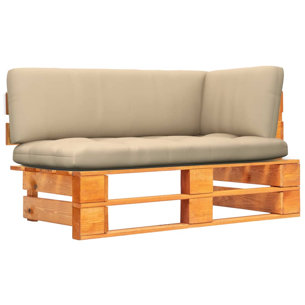 Kutna vrtna sofa od paleta boja meda od impregnirane borovine