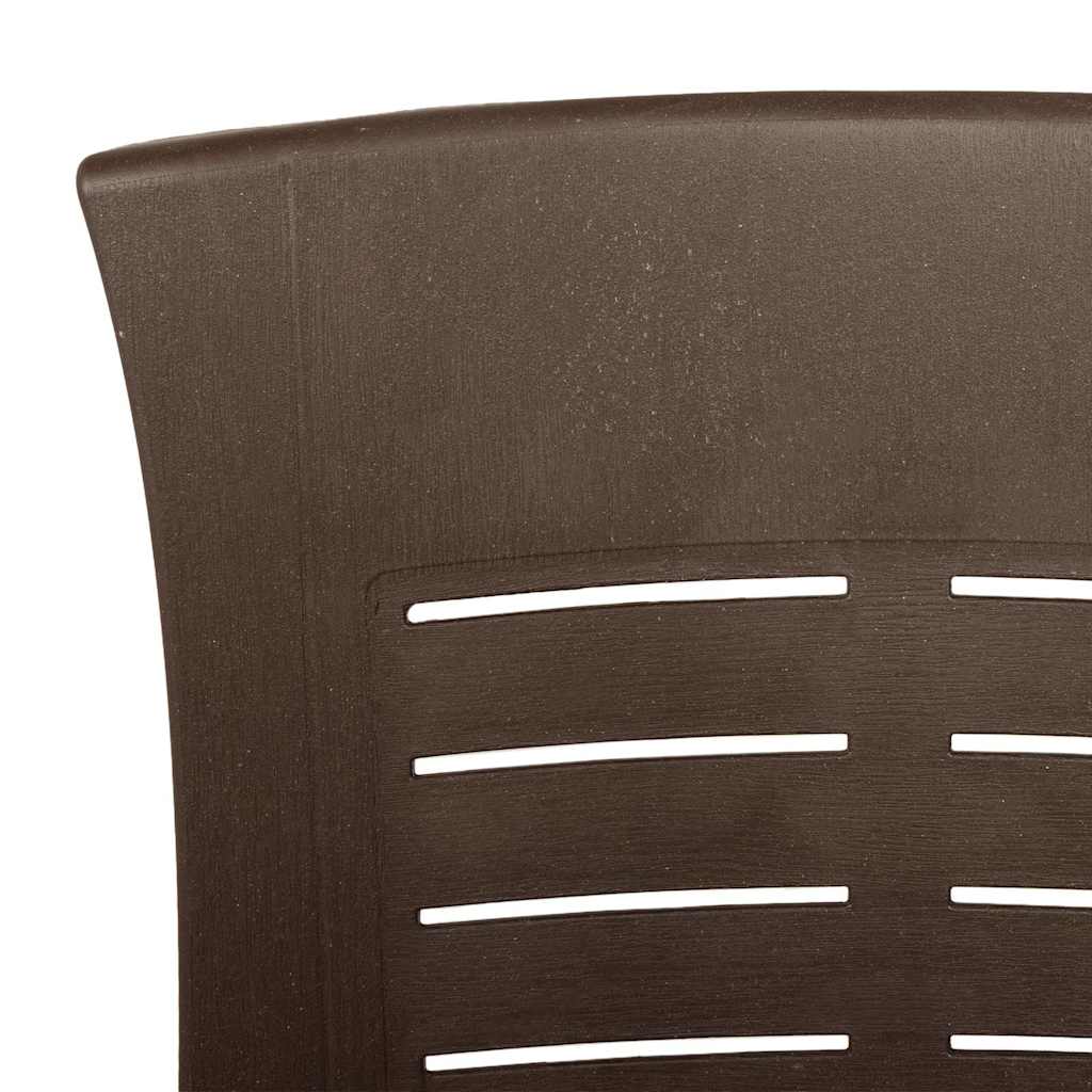 Vrtne nagibne stolice 2 kom plastične boja kave