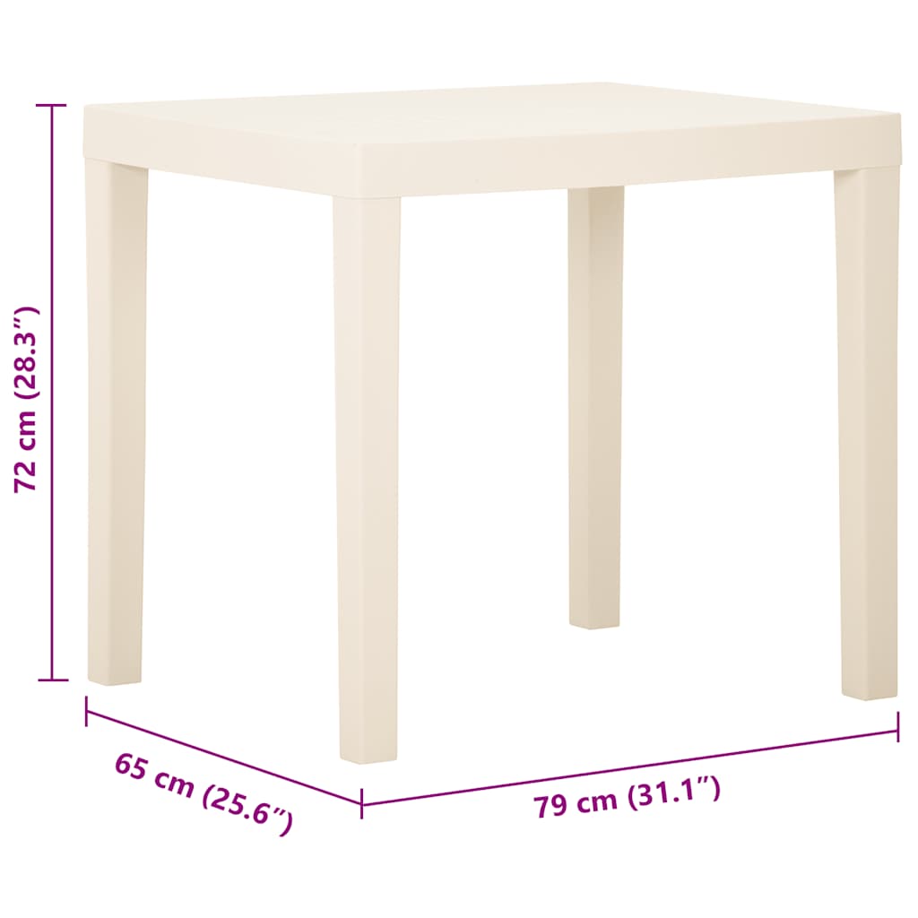 Vrtni stol bijeli 79 x 65 x 72 cm plastični