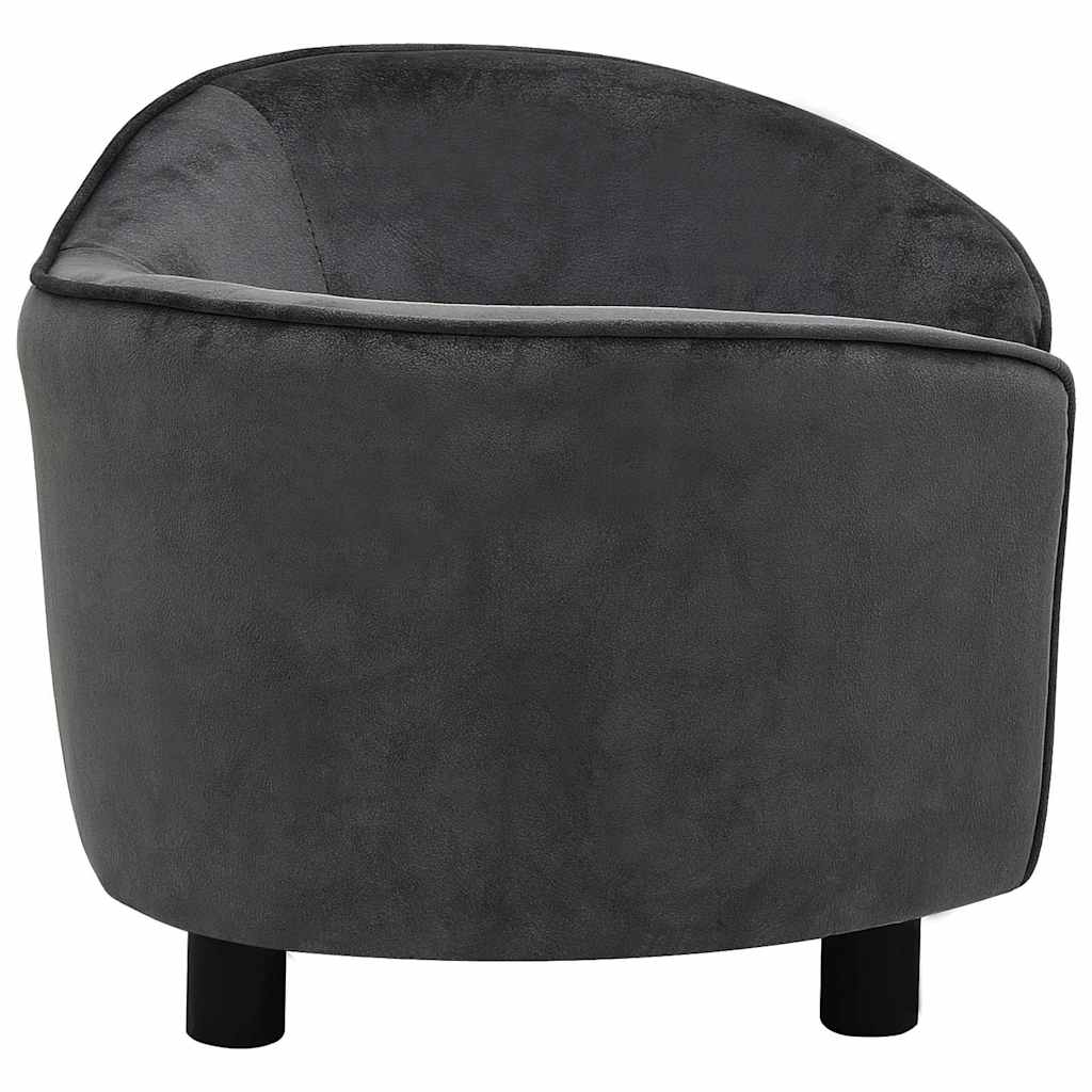 Sofa za pse tamnosiva 69 x 49 x 40 cm plišana