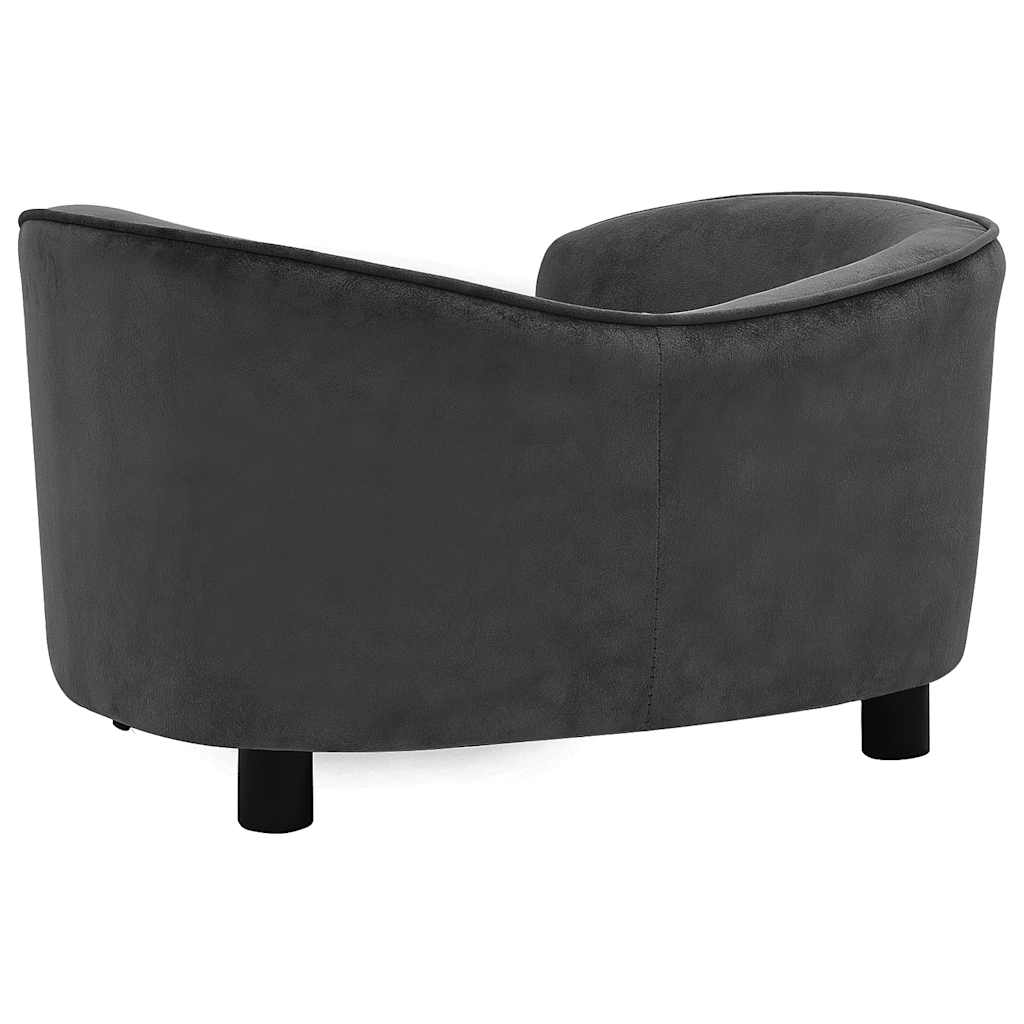 Sofa za pse tamnosiva 69 x 49 x 40 cm plišana