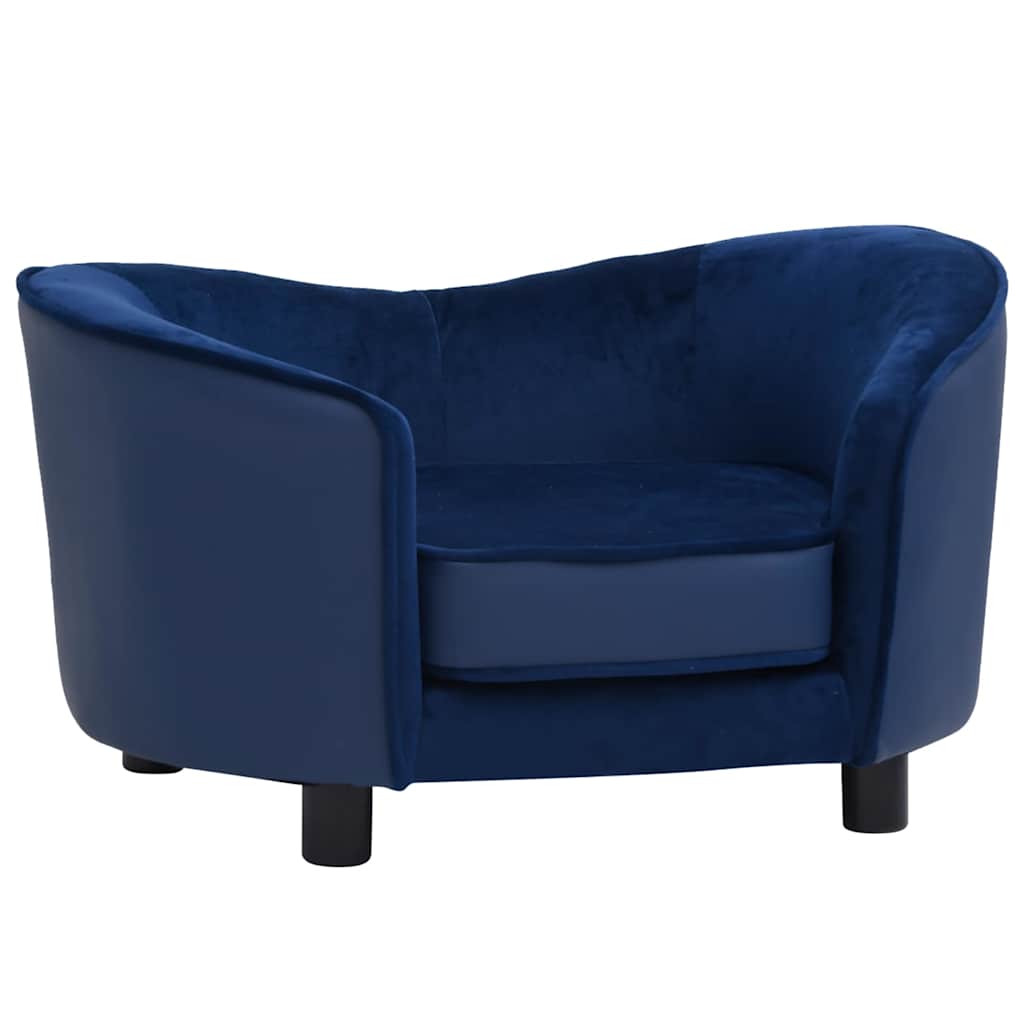 Sofa za pse plava 69 x 49 x 40 cm od pliša i umjetne kože