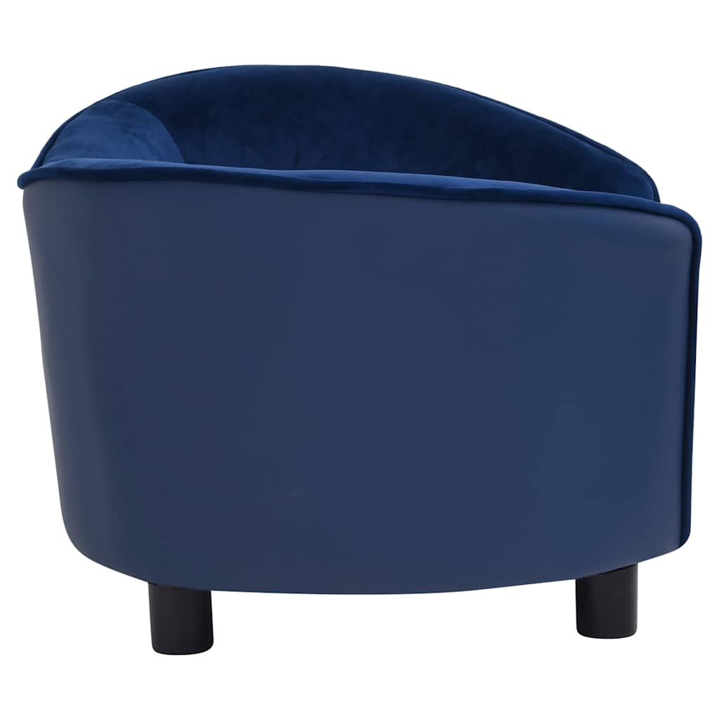 Sofa za pse plava 69 x 49 x 40 cm od pliša i umjetne kože