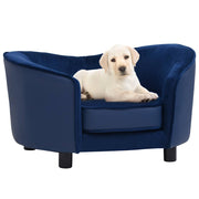 Sofa za pse plava 69 x 49 x 40 cm od pliša i umjetne kože