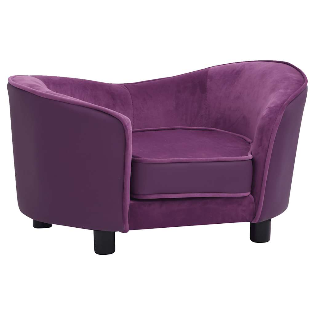 Sofa za pse bordo 69 x 49 x 40 cm od pliša i umjetne kože