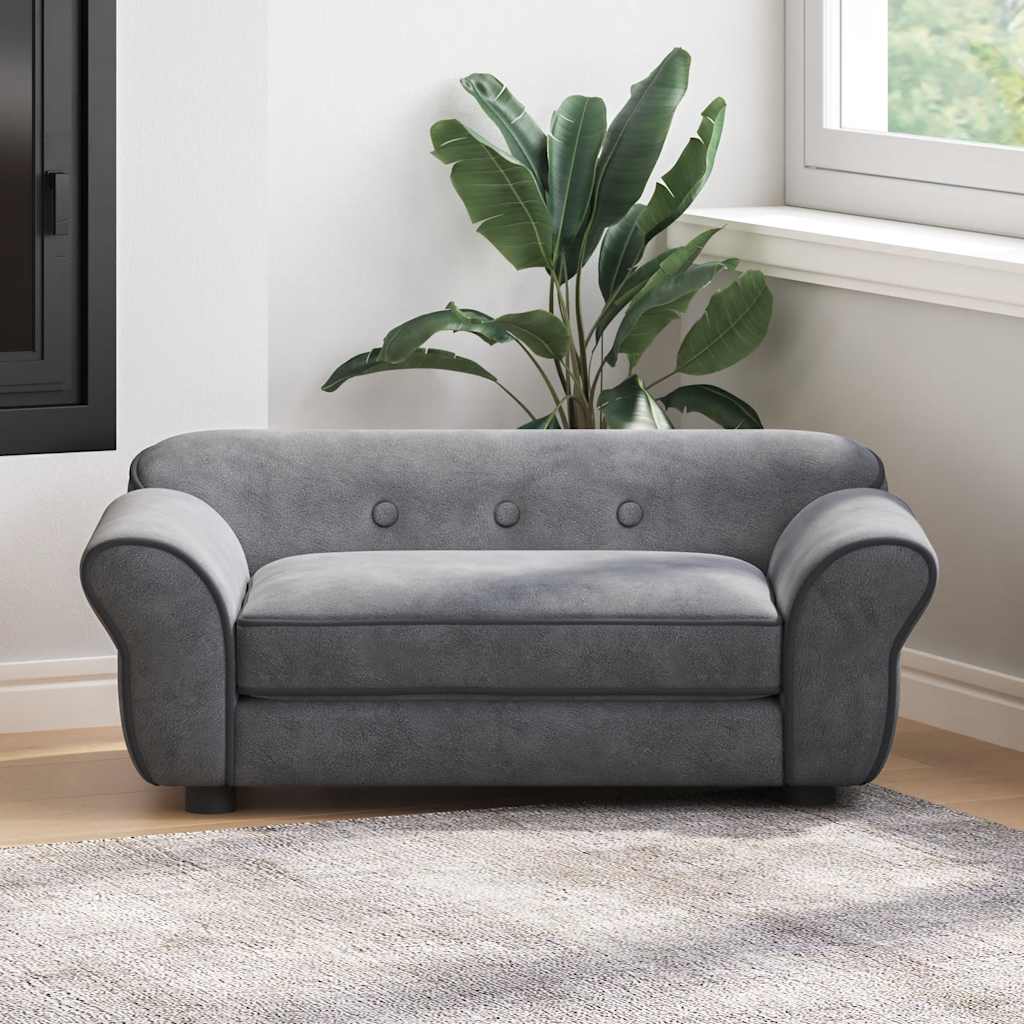 Sofa za pse tamnosiva 72 x 45 x 30 cm plišana