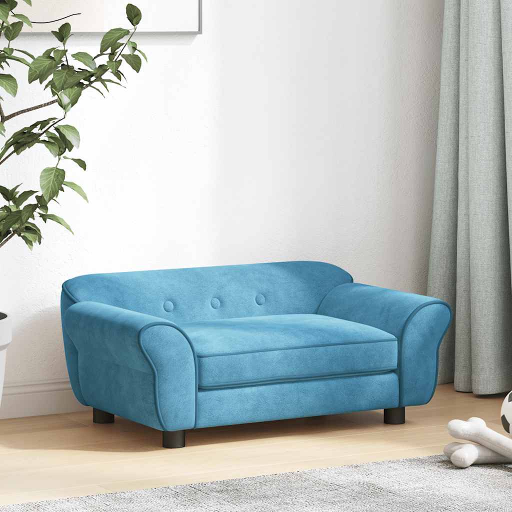 Sofa za pse tirkizna 72 x 45 x 30 cm plišana