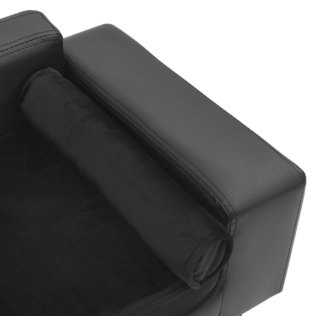 Sofa za pse tamnosiva 81 x 43 x 31 cm od pliša i umjetne kože