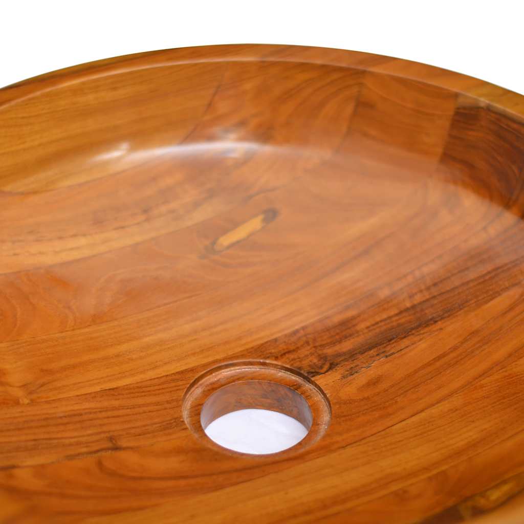 Umivaonik od masivne tikovine Φ 40 x 10 cm