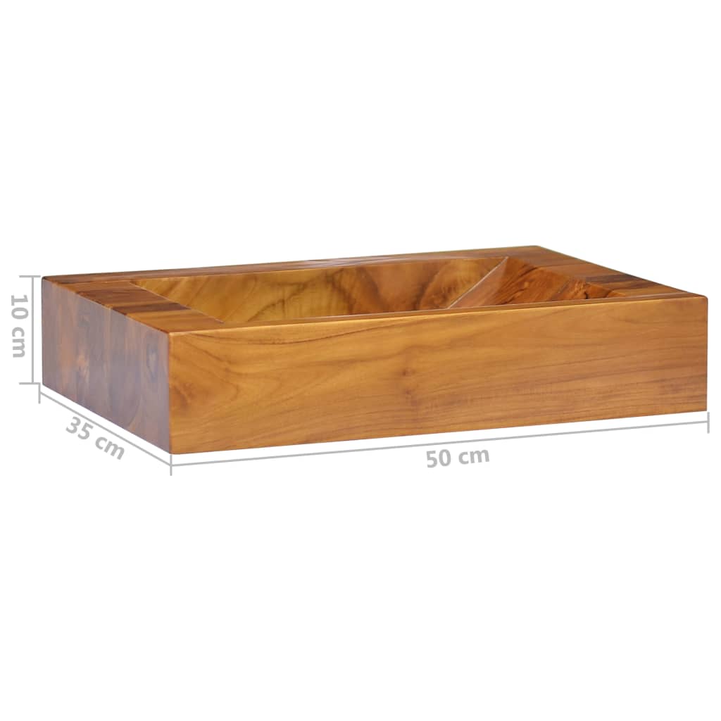 Umivaonik od masivne tikovine 50 x 35 x 10 cm