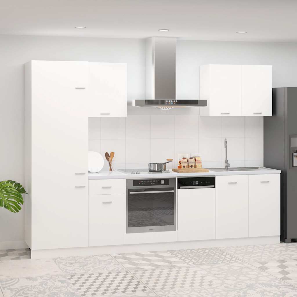 7-dijelni set kuhinjskih ormarića "Lyon" bijeli inženjerski drvo