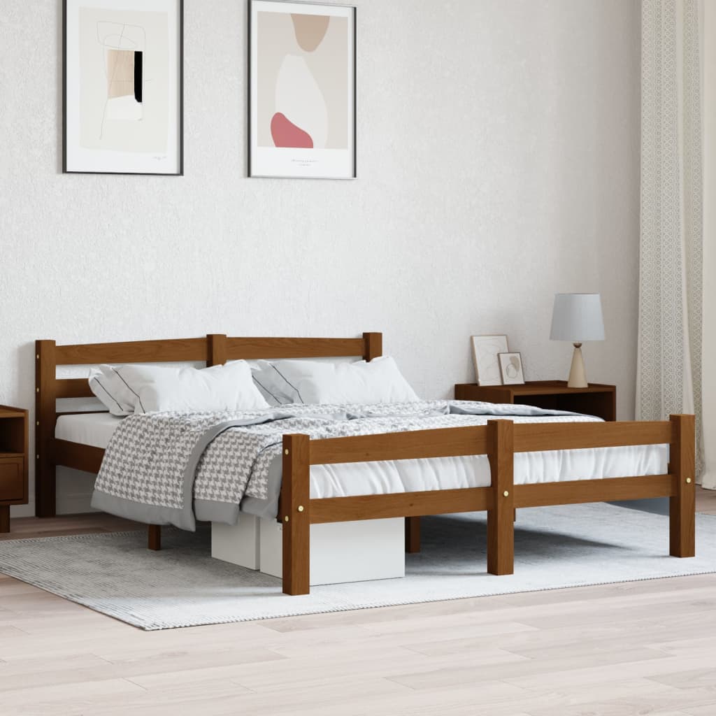 Okvir za krevet od masivne borovine boja meda 120 x 200 cm
