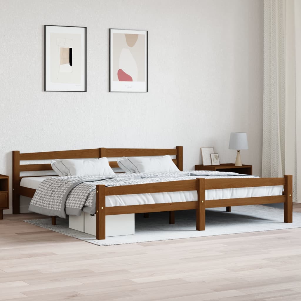 Okvir za krevet od masivne borovine boja meda 200 x 200 cm