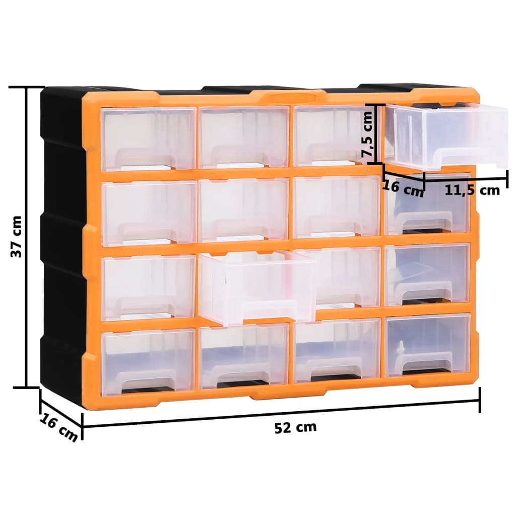 Organizator sa 16 srednjih ladica 52 x 16 x 37 cm