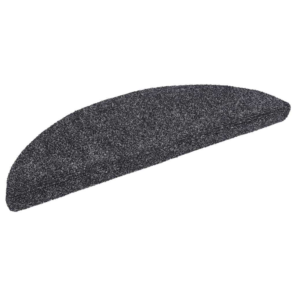 Prostirke za stepenice, samoljepljive, 5 kom, 56x17x3 cm, tamno sive, poluokrugle