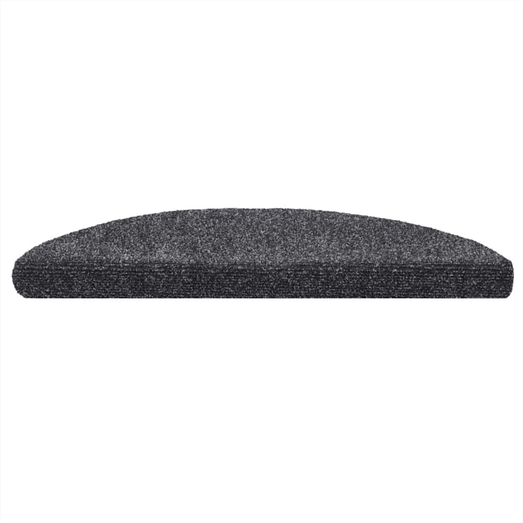 Prostirke za stepenice, samoljepljive, 5 kom, 56x17x3 cm, tamno sive, poluokrugle