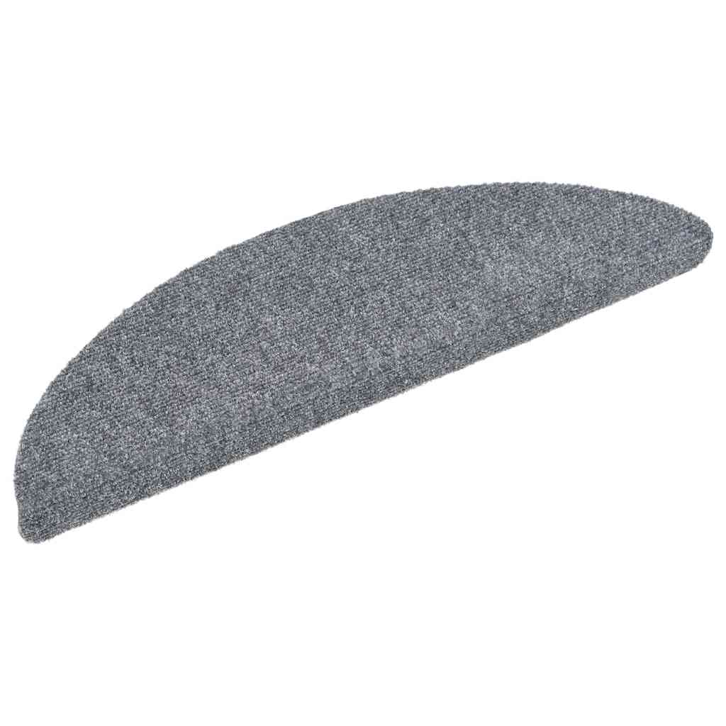 Prostirke za stepenice, samoljepljive, 5 kom, 56x17x3 cm, svijetlo sive, poluokrugle