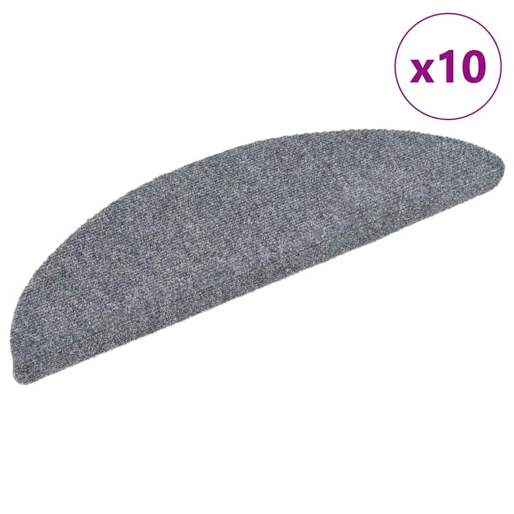 Samoljepljivi otirači za stepenice 10 kom svjetlosivi 56x17x3cm