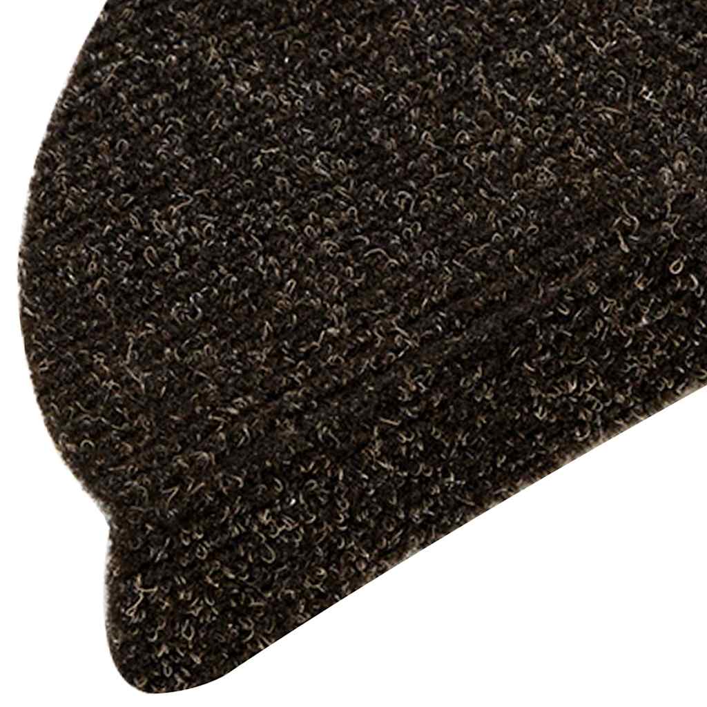 Prostirke za stepenice, samoljepljive, 10 kom, 56x17x3 cm, tamnosmeđe, poluokrugle