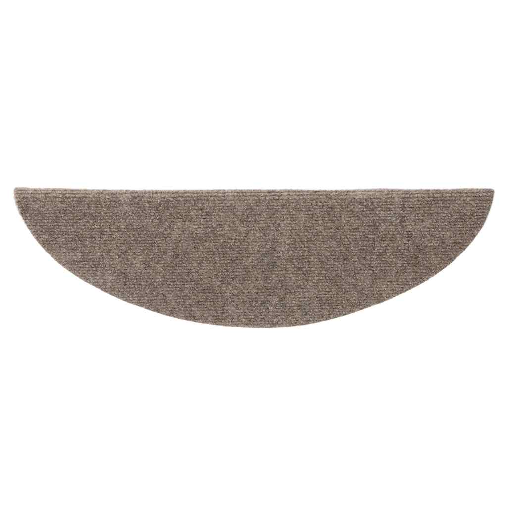 Prostirke za stepenice, samoljepljive, 10 kom, 56x17x3 cm, bež, poluokrugle