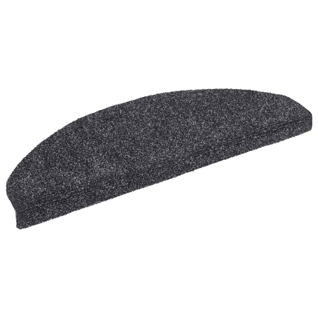 Prostirke za stepenice, samoljepljive, 5 kom, 65x21x4 cm, tamno sive, poluokrugle, velike