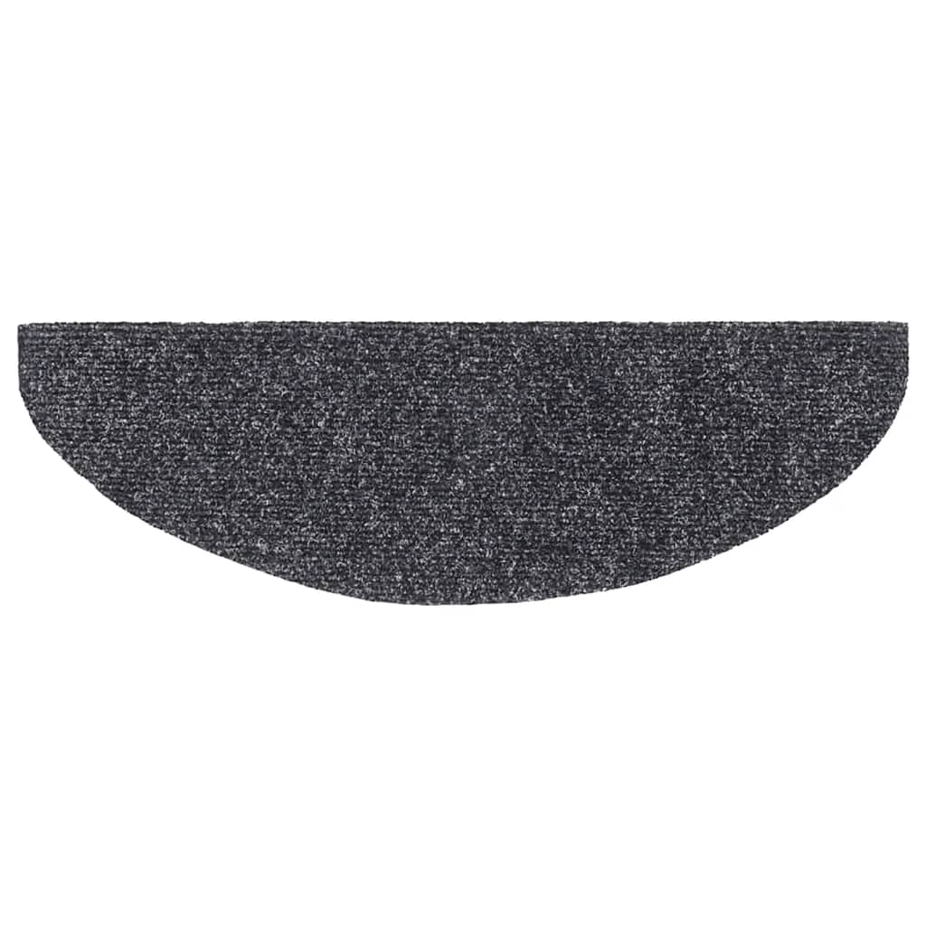 Prostirke za stepenice, samoljepljive, 5 kom, 65x21x4 cm, tamno sive, poluokrugle, velike