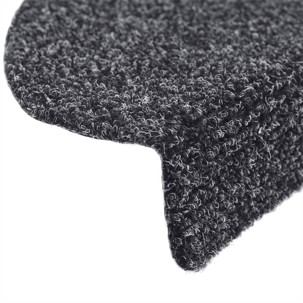 Prostirke za stepenice, samoljepljive, 5 kom, 65x21x4 cm, tamno sive, poluokrugle, velike