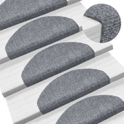 Prostirke za stepenice, samoljepljive, 5 kom, 65x21x4 cm, svijetlo sive, poluokrugle, velike