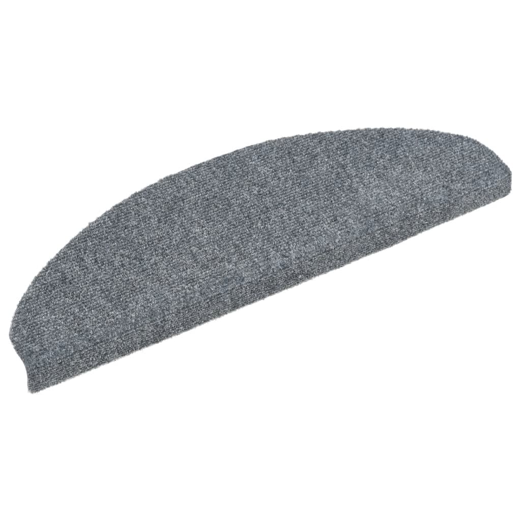 Prostirke za stepenice, samoljepljive, 10 kom, 65x21x4 cm, svijetlo sive, poluokrugle, velike
