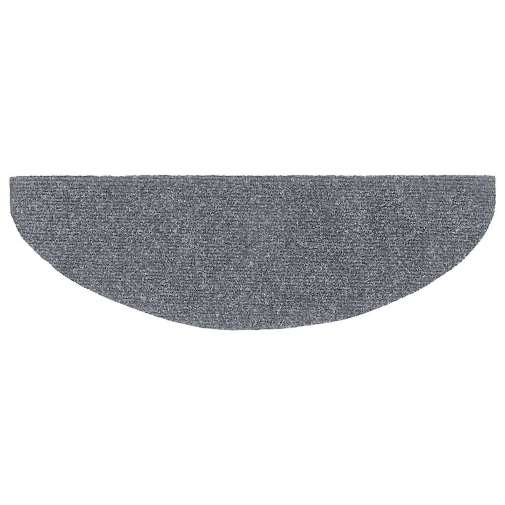 Prostirke za stepenice, samoljepljive, 10 kom, 65x21x4 cm, svijetlo sive, poluokrugle, velike