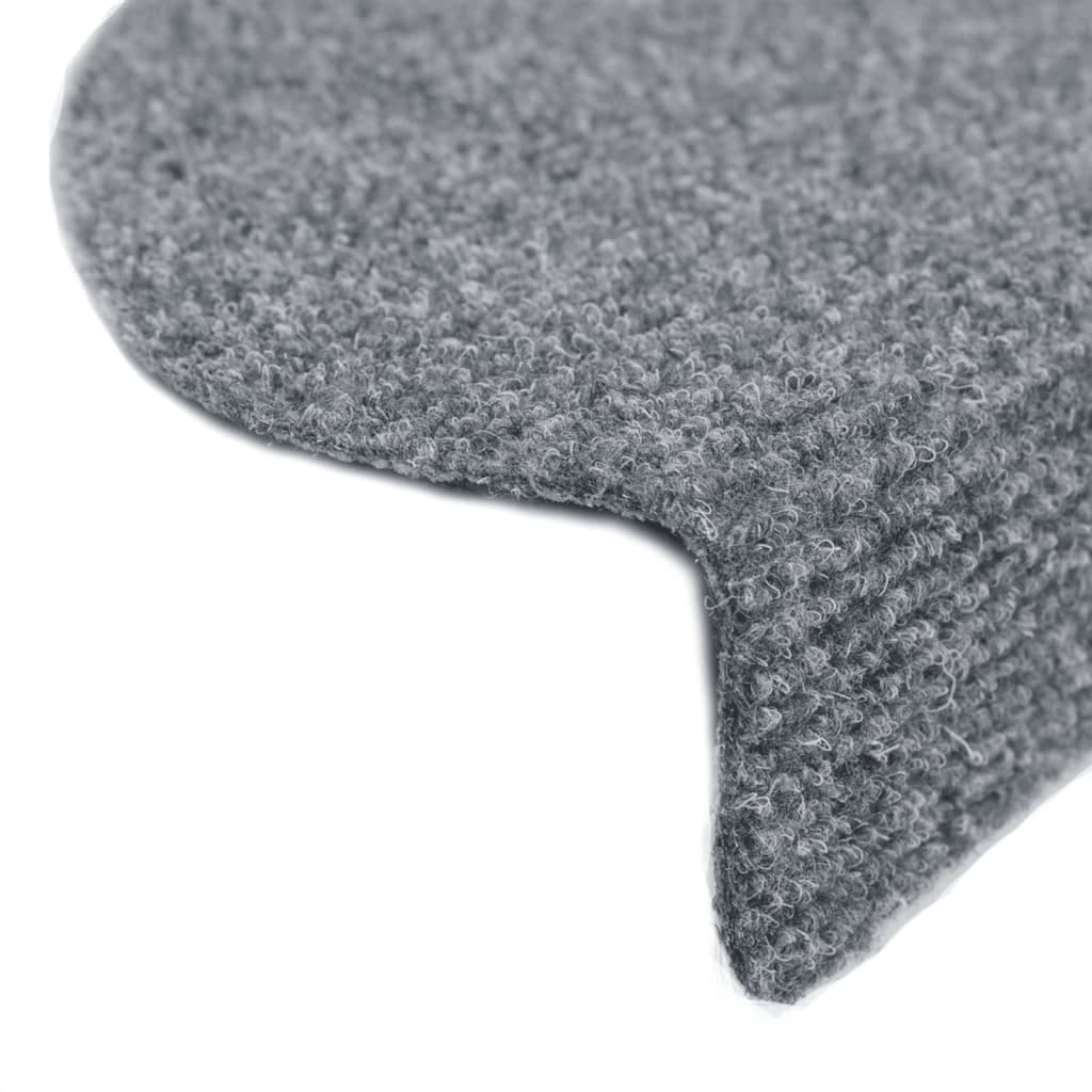 Prostirke za stepenice, samoljepljive, 10 kom, 65x21x4 cm, svijetlo sive, poluokrugle, velike