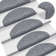 Prostirke za stepenice, samoljepljive, 10 kom, 65x21x4 cm, svijetlo sive, poluokrugle, velike