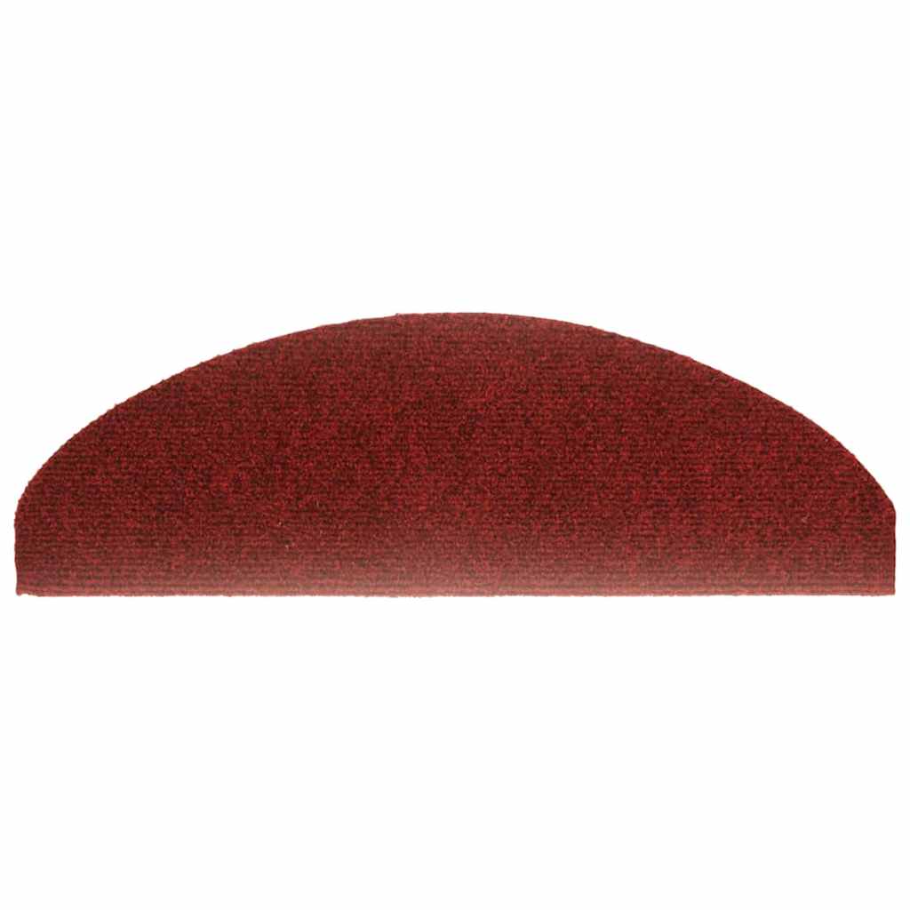 Prostirke za stepenice, samoljepljive, 5 kom, 65x21x4 cm, bordo crvene, poluokrugle, velike