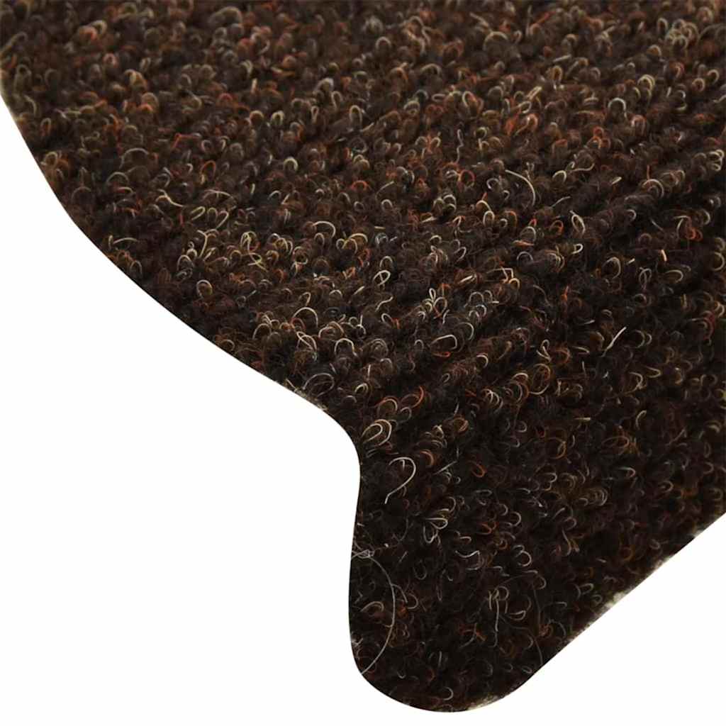 Prostirke za stepenice, samoljepljive, 10 kom, 65x21x4 cm, smeđe, poluokrugle, velike