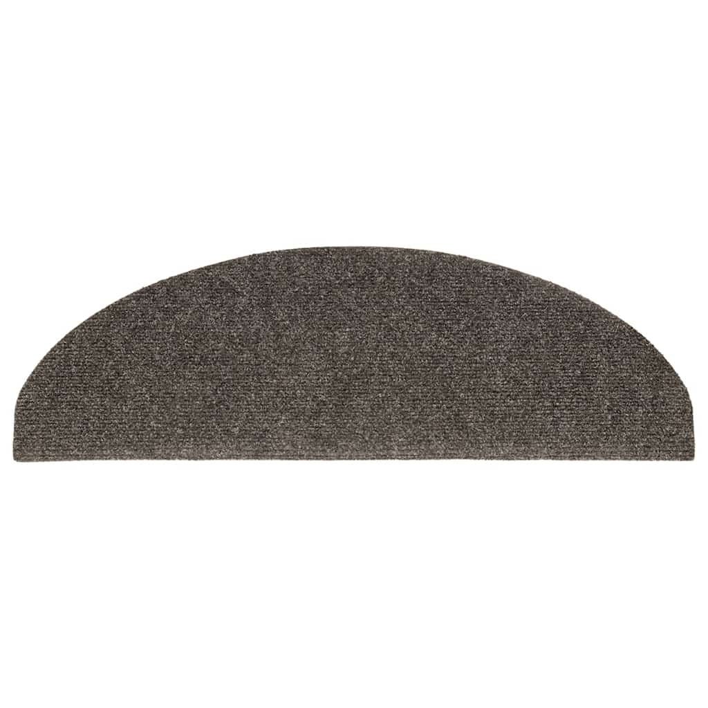 Prostirke za stepenice, samoljepljive, 5 kom. 65x21x4 cm, antracit, poluokrugle, velike