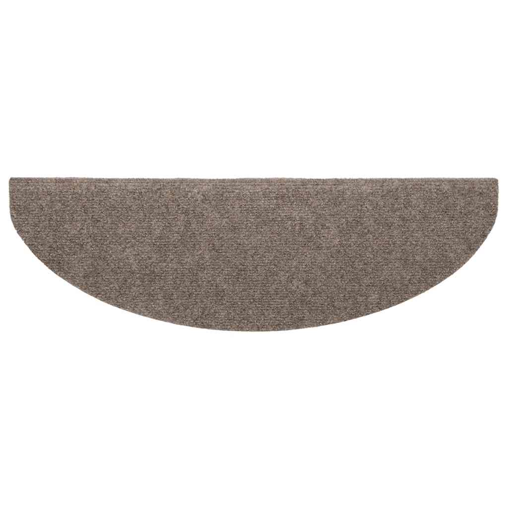 Prostirke za stepenice, samoljepljive, 10 kom, 65x21x4 cm, bež, poluokrugle, velike