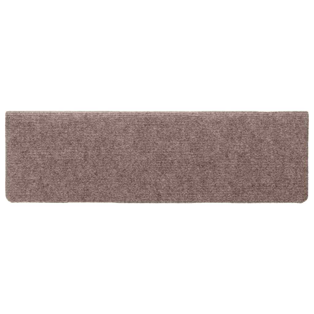 Prostirke za stepenice samoljepljive 10 kom 65x21x4 cm svijetlosmeđa pravokutni rub