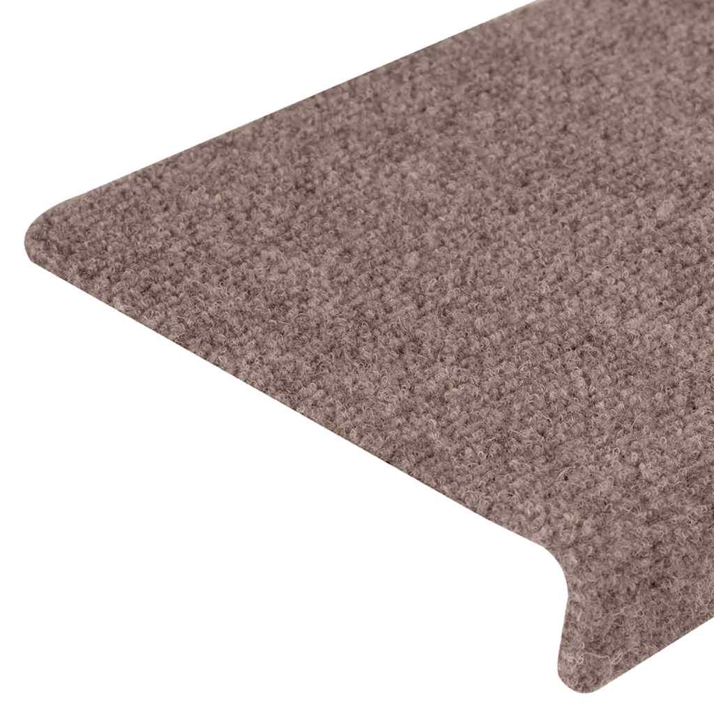 Prostirke za stepenice samoljepljive 10 kom 65x21x4 cm svijetlosmeđa pravokutni rub